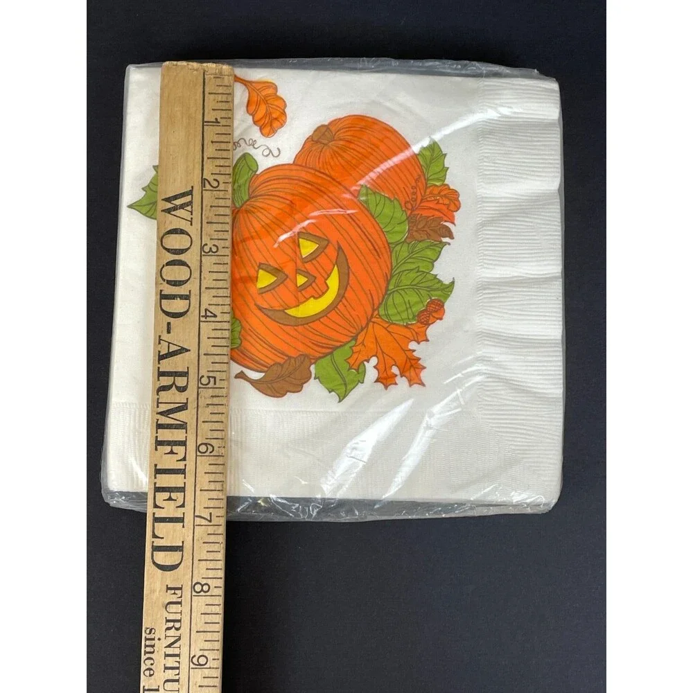 15 Pack of Vintage Hallmark Halloween Pumpkin Jack O Lantern Luncheon Napkins